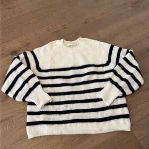 Sezane Striped Crewneck Sweater